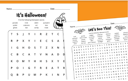 Free Printable:8zxkx6jemaw= Halloween Word Search